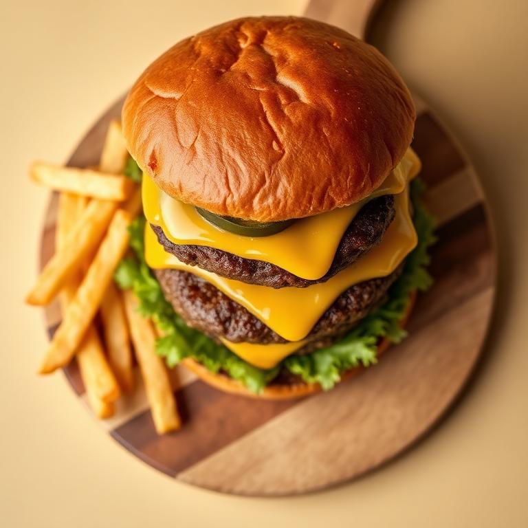 Double cheeseburger meal